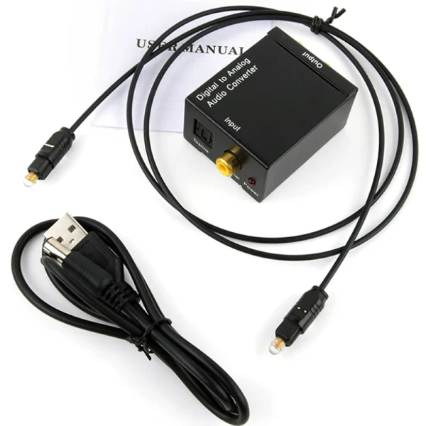 Protable 3.5mm Jack Coaxial Optical Fiber Digital to Analog Audio