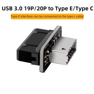 USB 3.0 20Pin/19P Internal Header to Type E Adapter Connector USB 3.1 20 Pin Converter for Type C Front Panel Motherboard