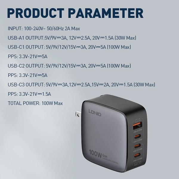 LDNIO 100W GaN Supper Fast Charger - Image 4