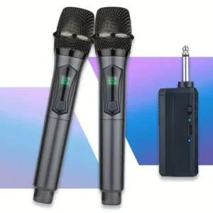 Microphone, Rechargeable UHF Handheld Dynamic Dual Mic