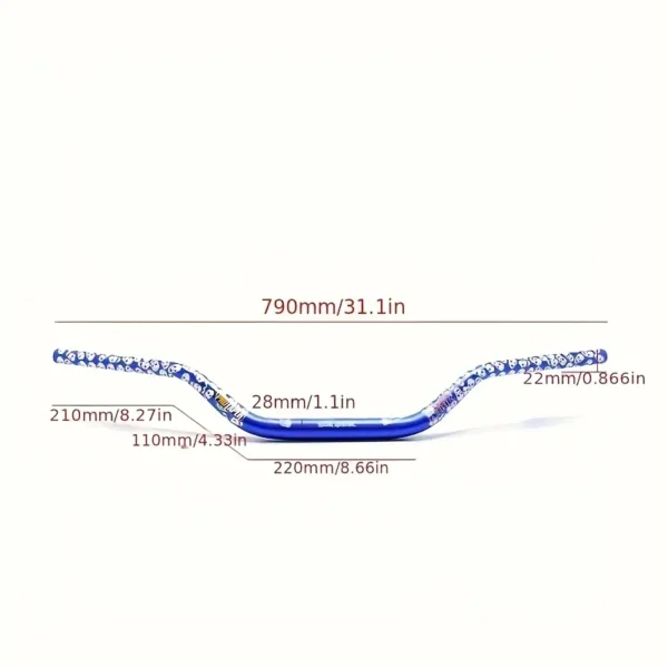 Frosted Aluminum Alloy Handlebars 28mm - Image 2